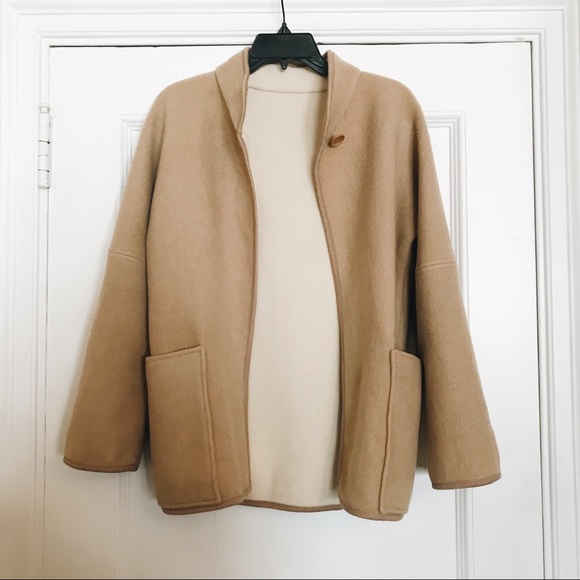 Vintage Jackets & Blazers - Vintage 1970s Cuddle Coat Wool Tan Jacket